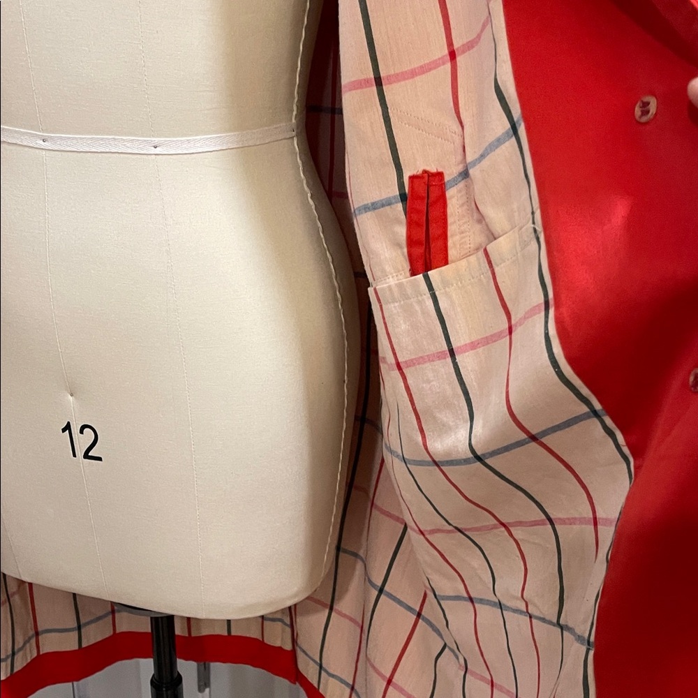 Vintage Burberry Classic A line swing Red Women's Coat - Picture 7 of 10